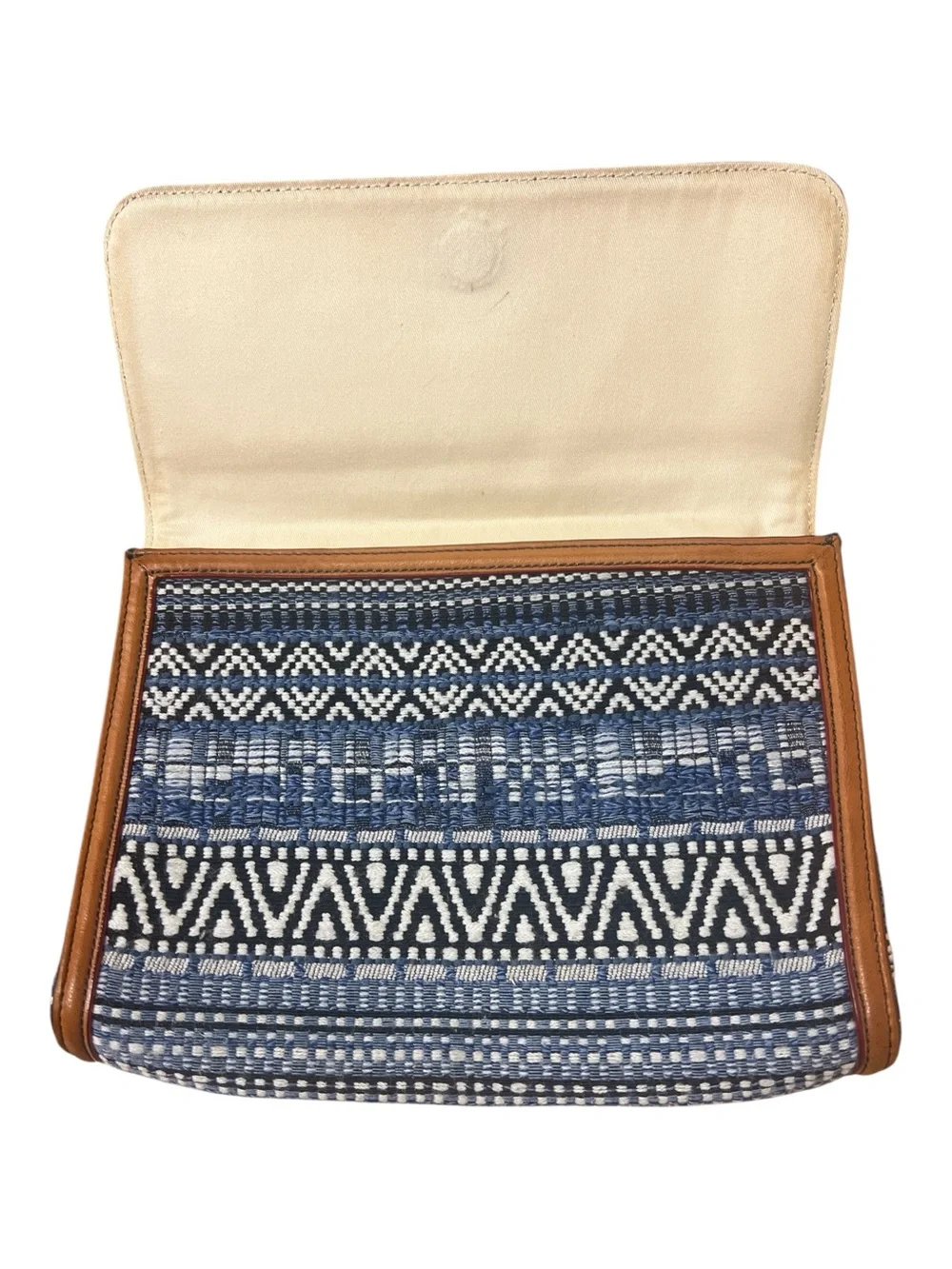 J.McLaughlin Woven Geometric Foldover Clutch